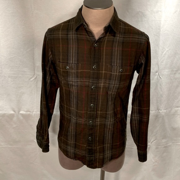 Polo Ralph Lauren Olive Ls Flannel Size Small - Picture 2 of 6